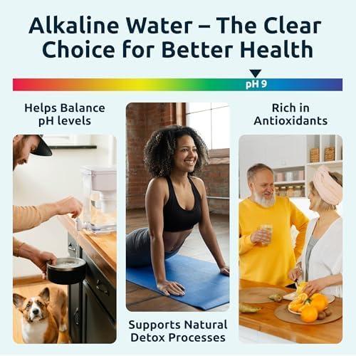 pH Recharge 3F Alkaline Countertop Water Filter Dispenser - 3.3 Gallons Water Jug Dispenser - Removes Fluoride Chlorine & Impurities - Improves Water pH - Clean Healthy Drinking Water - 12.5 litres 6