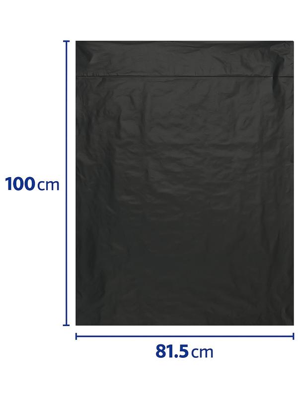 Bitterplum 110L Heavy Duty Bin Bags – Flat Top Extra Strong Refuse Sacks, Tear-Resistant, 30 Microns, 100% Recycled, Black Bin Liners for Kitchen, Home, Office, Commercial Use (Various Pack Sizes) 1