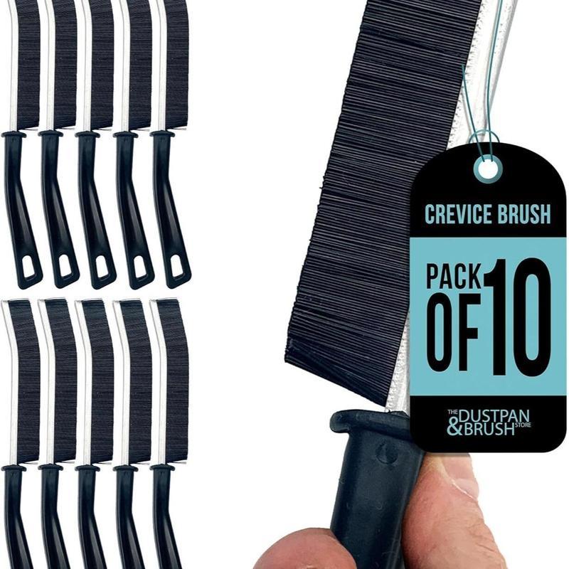 Small Curved Gap and Crevice Cleaning Brush with Handle - Pack of 1, 2, 5, 8 or 10 - Great for Window, Sinks, Cars and Other Spaces 8