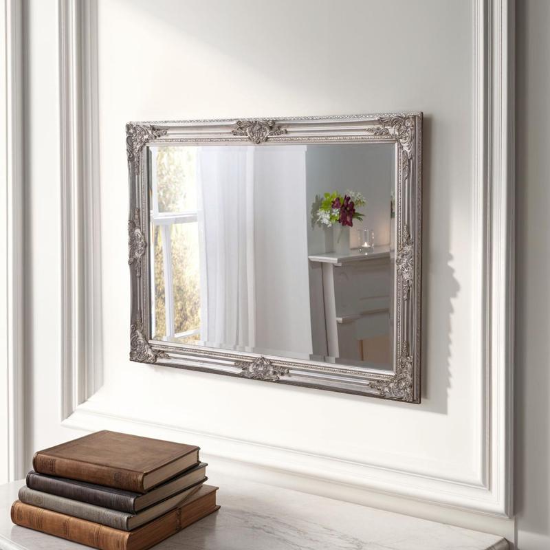 Ornamental Silver Wall Mirror 0