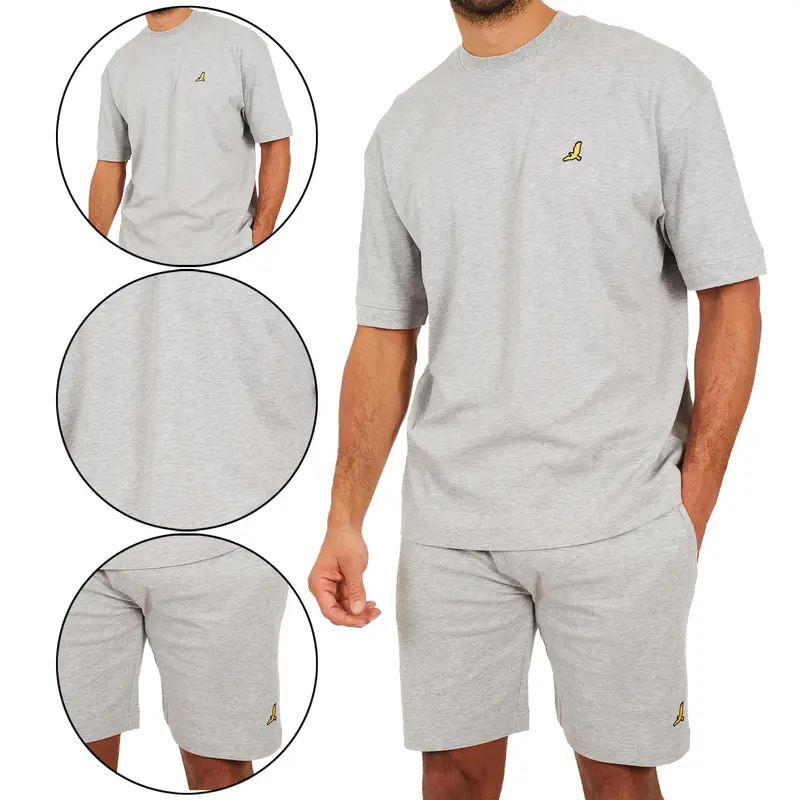 Brave Soul Mens 2 Piece Short Set Sleeve Crew Neck T-Shirt Stretch Top Bottom Gym Fitness Lounge Holiday Outfit Menswear S-XXL 5