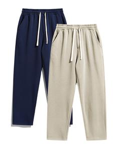 Men's Solid Thermal Lined Drawstring Waist Pants, Casual Comfy Regular Fit Straight Leg Trousers for Fall & Winter, Men's Bottoms for Daily Wear