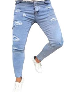 Men's Ripped Design Jeans, Street Fashion Casual Comfy Trousers for Daily Wear, Mens Bottoms for All Seasons, Cotton