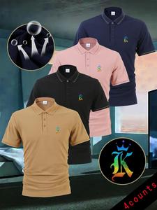 Men's Solid Color Short Sleeve Polo Shirt, Regular Fit Casual Fashion Comfy Collared Top for Summer, Men's Clothes for Daily Wear