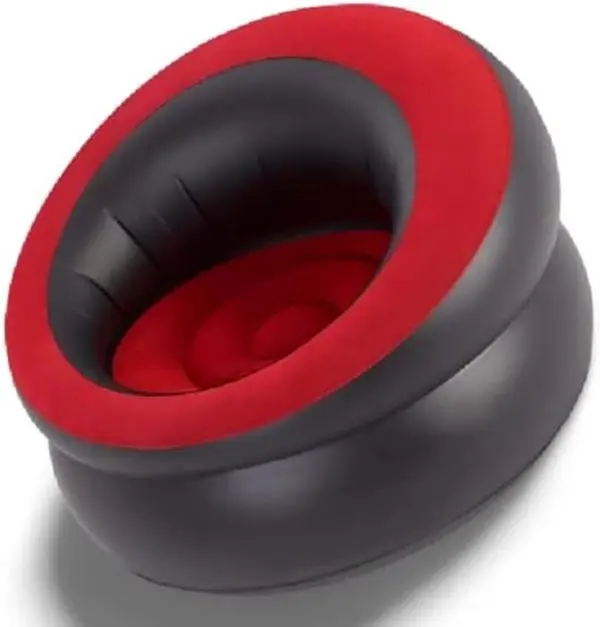 Air Chair Inflatable sofa | Indoor & Outdoor Use | Blow up Seat Gaming Lounger | Inflatable Chair Camping | Inflatable Couch Sofa Armrests | Flocked Surface Ultra Soft | Single – Red/Black