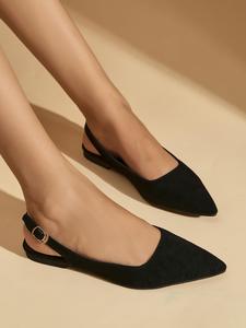 Women's Elegant Solid Color Pointed Toe Flat Shoes,  Fashionable Slip on Shoes for Daily Wear, Lightweight Breathable Comfortable Classic Slip on Flats Shoes Women, Running, Footwear