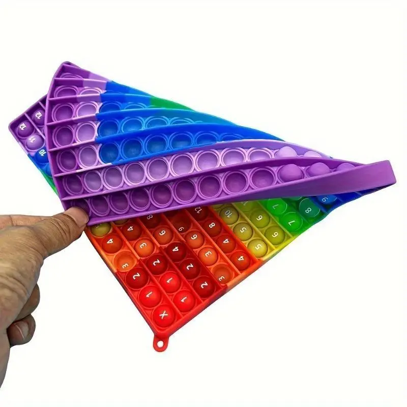 Colorful 12x12 Multiplication Push Bubble Fidget Pop Toys, Times Table Math Teaching Resources Educational Toys Gifts for Kids Halloween Christmas Gift 6