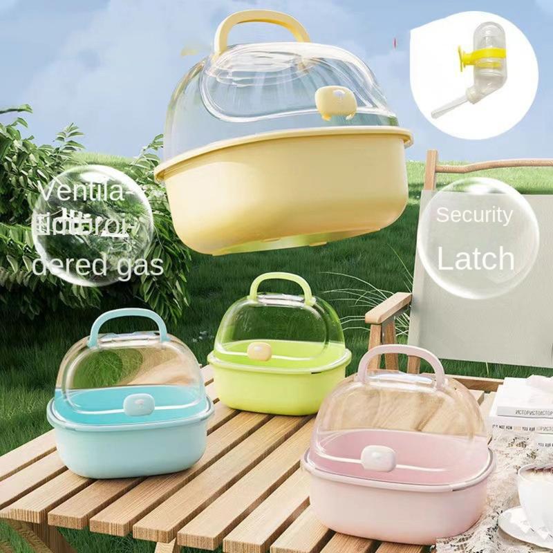 Portable Handheld Hamster Cage Sturdy Breathable Pet Carrying Box Large Space Travel Carrier Holder Pet House 4