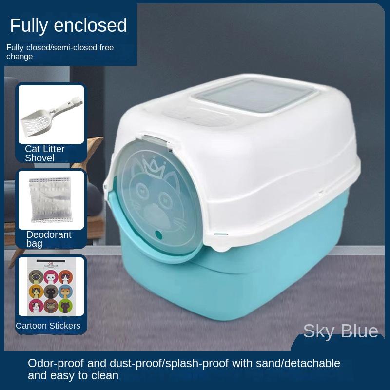 Product Introduction of Cat Litter Box Fully Enclosed Cat Toilet Extra Large Deodorizing Anti-Splash with Sand Kitten Sand Poop Box Cat Supplies 10