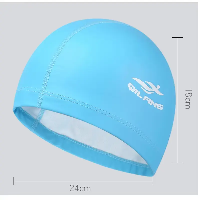 Swimming Caps PU Waterproof Unisex Women Men Swim Hat Stretch Elastic Swimming Pool Accessories Swimming Cap Ear Protection 1