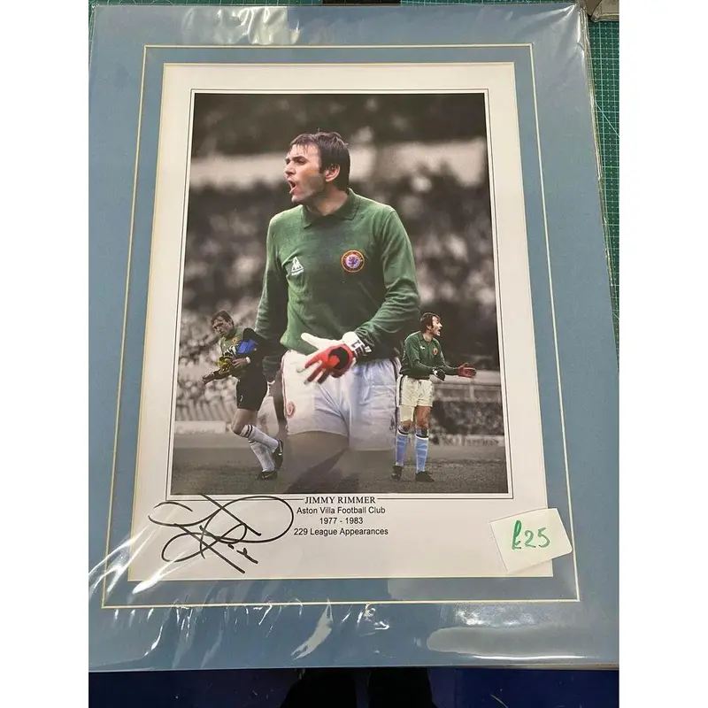 Aston Villa legend Jimmy Rimmer personally signed limited edition print 0