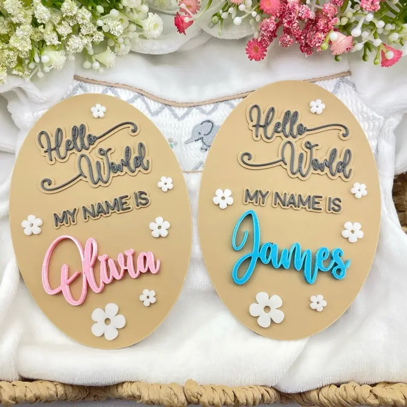 Welcome to the world personalised baby name announcement plaque