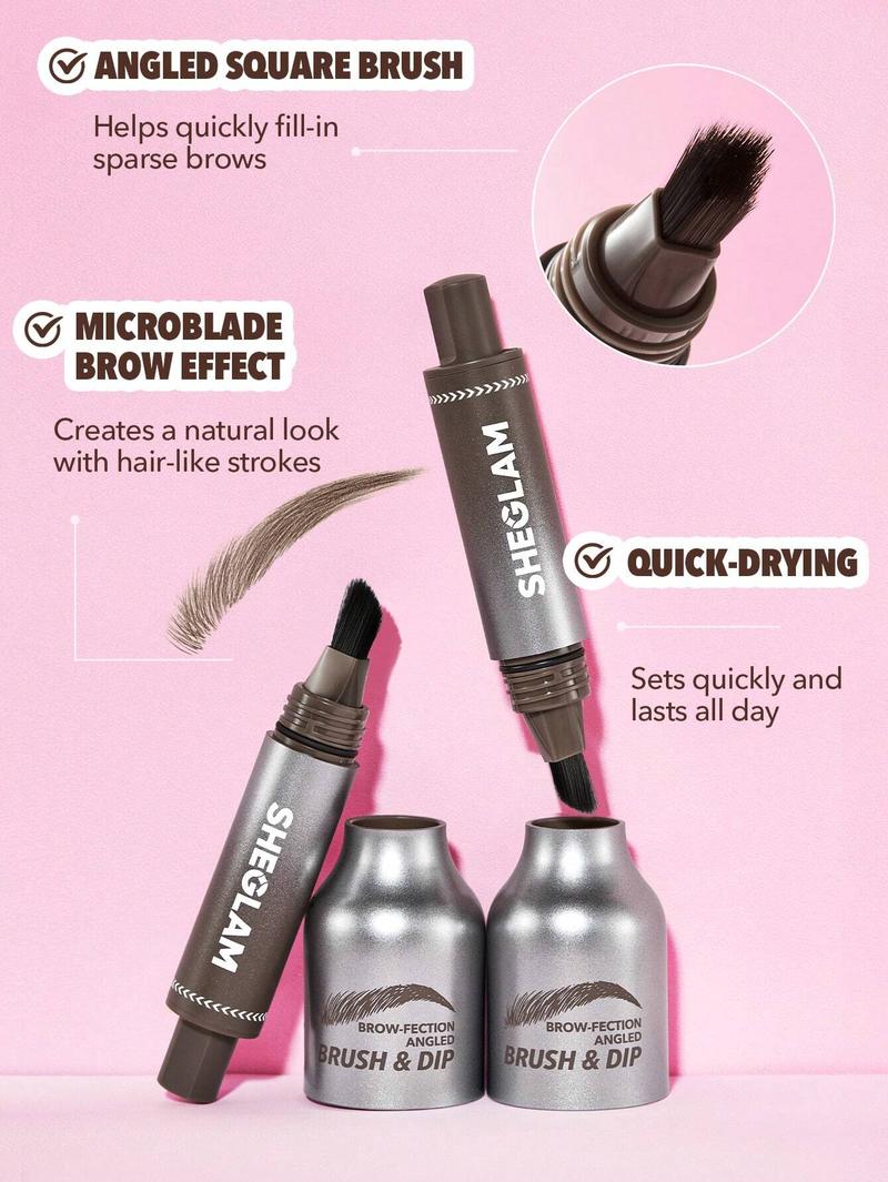 Product Introduction of SHEGLAM Brow-Fection Angled Brush & Dip-Latte Eyebrow Gel Pen - Hair-Like Strokes, Quick-Drying, Long-Lasting, Natural Shaping & Filling Makeup - Cosmetic 1