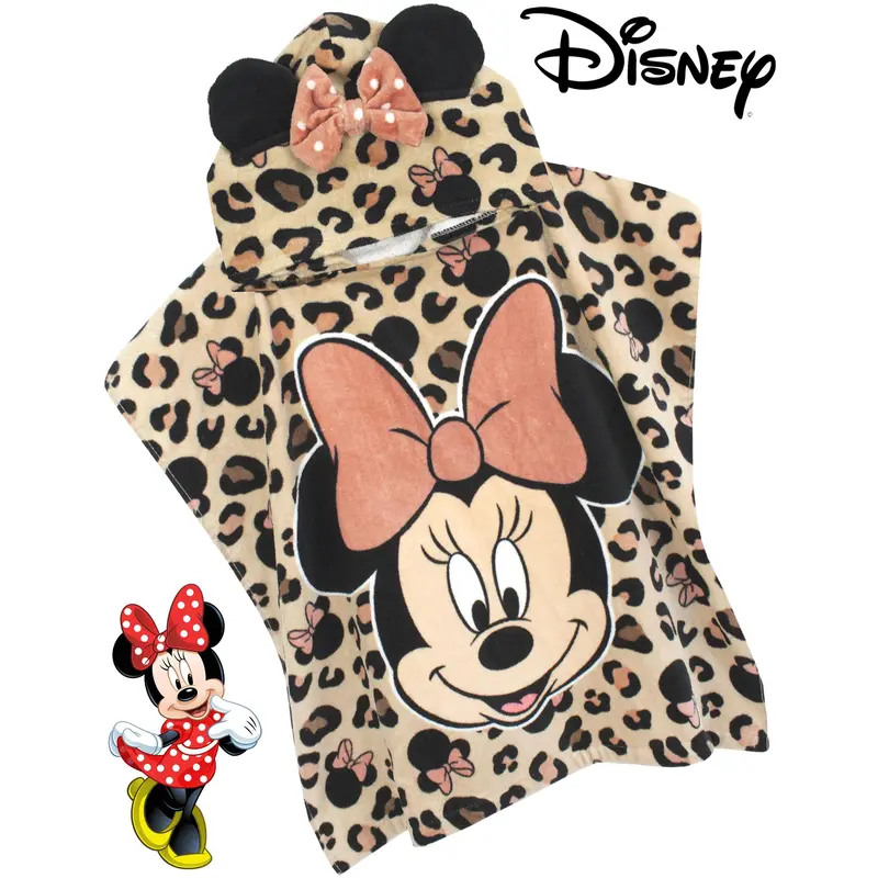 Vanilla Underground x Disney Girls Pink Minnie Mouse Poncho Towel (One Size) 2