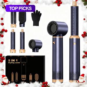 5 in 1 Hair Styler, Airstyler Multi-Blow Dryer Brush Set with Curl/Straighten/Wavy/Smooth, Magic Styler for All Hair Types & Lengths, Hair Styling Tool for Home & Salon Use, Hair Curlers, Autumn & Winter Sales, Christmas, Black Friday, New Year's Gift