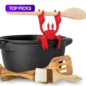 Creative Crab Design Silicone Pot Holder, 1 Count Heat Resistant Pot Holder, Non-slip Spoon Rest Kitchen Cooking Accessories for Home Use