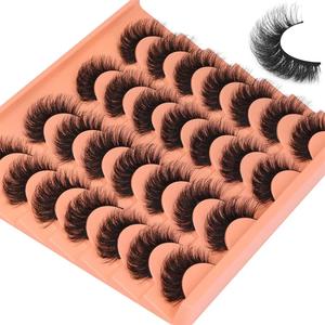 False Eyelashes, 14 Pairs Faux Fluffy Lash Clusters, Natural Curling Eye Makeup Strip Lashes, Full Volume Eyelash for Lashes Extensions, Cosmetic Eyelashes