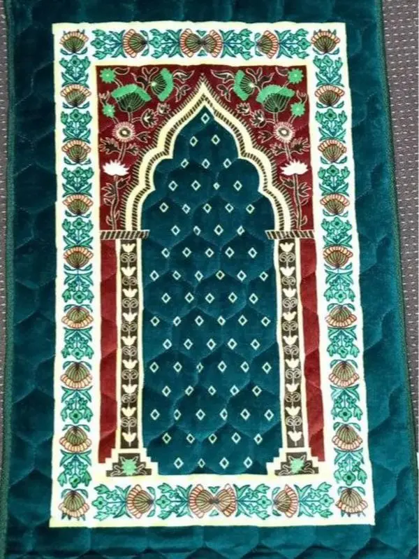 Muslim Islamic Prayer Mat Cushioned Musallah Namaz Rug - 80 x 120cm, Extra Thick, Durable, Portable 0
