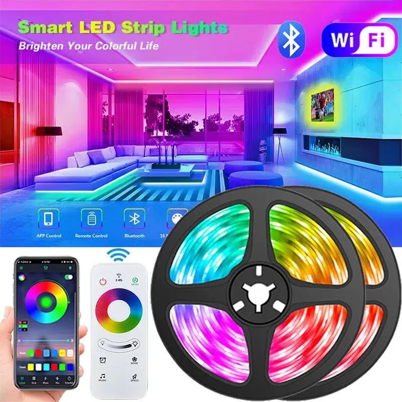RGB 5050 LED Strip Light – 2.4G Touch Control for TV & Room Decor 🌈🖐️