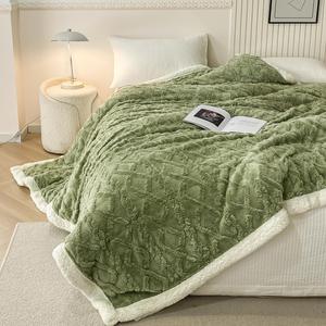 Double Sided Soft Bed Blanket, 1 Count Comfortable Warm Throw Blanket, Multipurpose Cozy Blanket for Home Office Bed Camping Travel, Christmas Gifts, Christmas Decorations