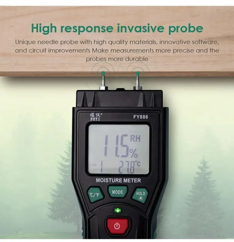 Wood Brick Screed Wallpaper Caravan Tester Digital Moisture Detector Damp Meter - Measure Moisture Levels 6