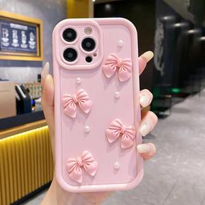 Bowknot Design Phone Case, Cute Phone Protective Cover, Phone Accessory Compatible with iPhone 11 12 13 14 15 16 Pro Max, Casing