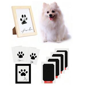 Pet Photo Frame, 1 Set Pet Paw Print Frame with Photo Paper, Pet Memorial Gift, Pet Paw Print Kit, Dog & Cat Accessories