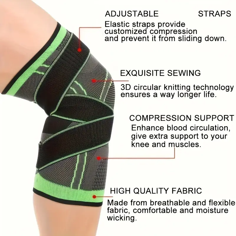 The 2pcs Short Knee Pads Offer Maximum Knee Support for Both Men And Women, Featuring Adjustable Straps for Running, Cycling, And Workouts. 3