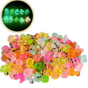 Random Color Cute Mini Cartoon Duck Decorations, 20/50pcs Luminous Sunglasses Decorative Duck Ornaments, Resin Decoration Supplies For Fish Tank