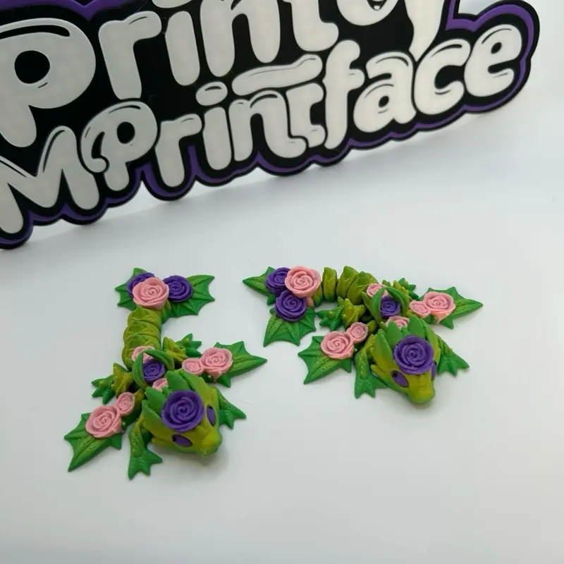 Adorable 3D Printed Articulated Blossom Dragon in Multiple Colours - Perfect for Display Decor, Friend, or Ornament - Available in 4 Sizes 0
