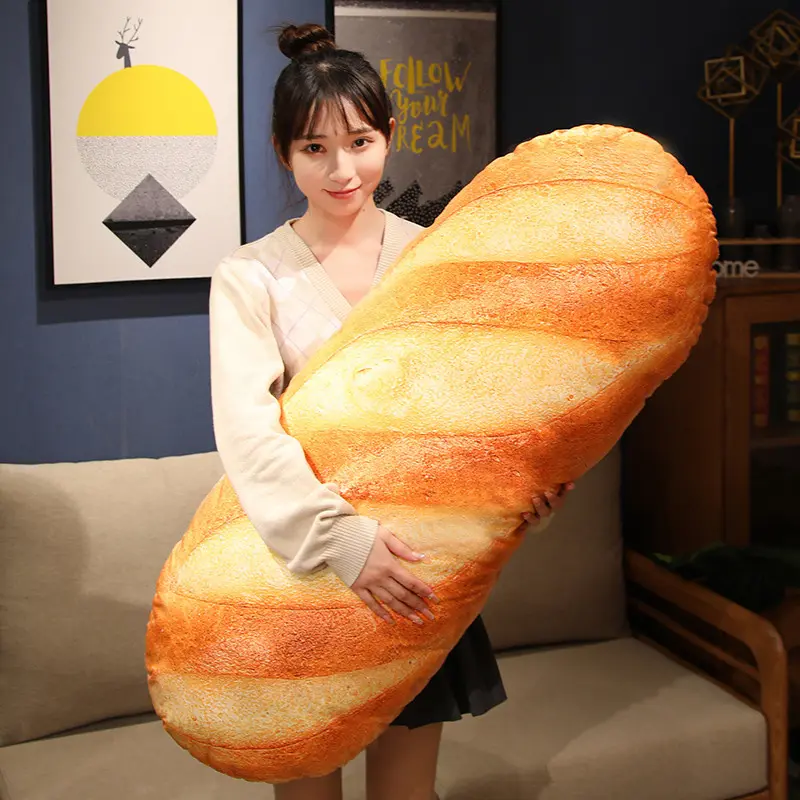 French Bread Plush Pillow - Soft Plush Stuffed Food Decor - Cute Sleeping Companion 0