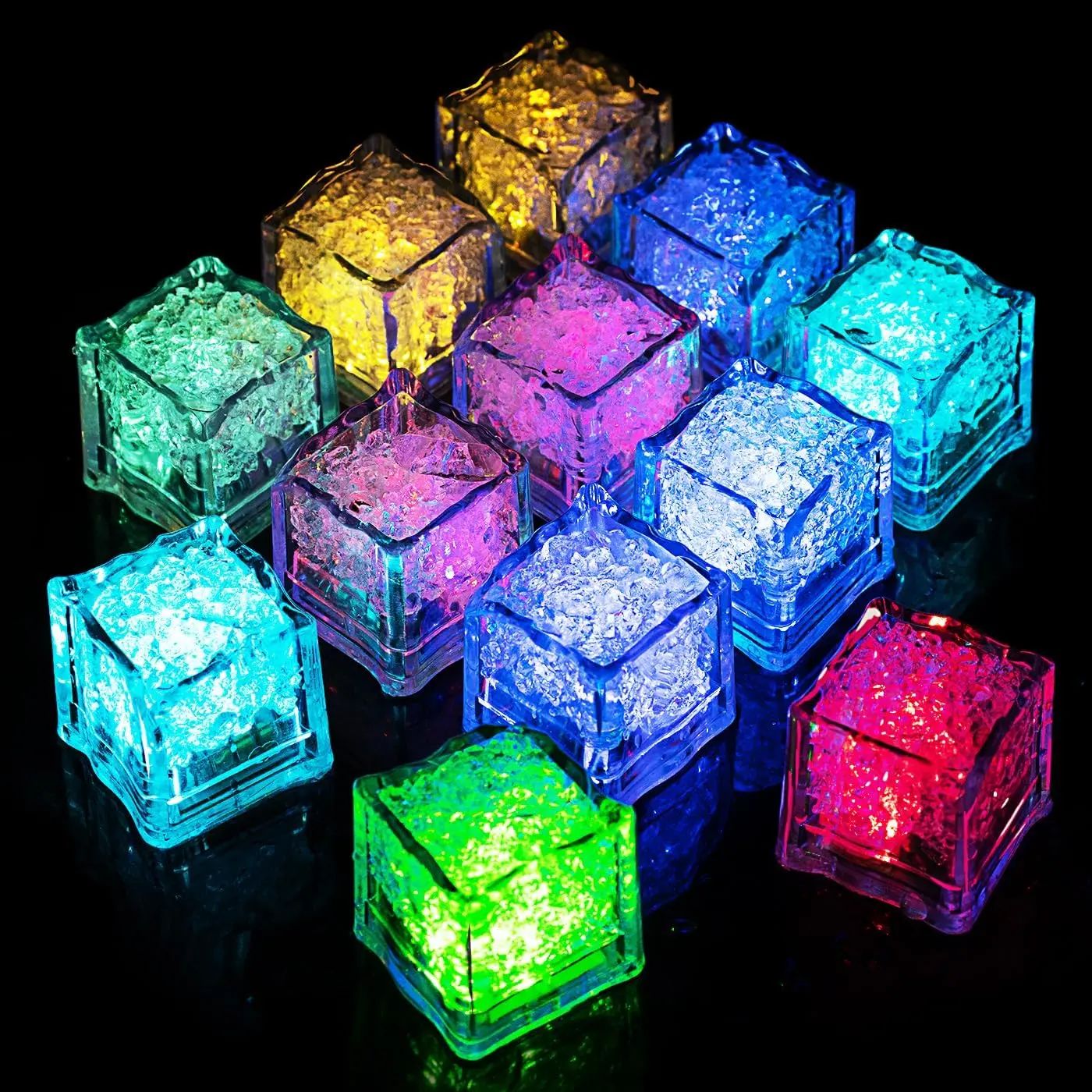 Jiosdo Kids Light Up Toys Sensory Toys, 12PCS Led Light Up Bath Toys For Toddlers, Kids Sensory Toys, Liquid Sensor Bath Lights For Kids, Sensory Bath Toys For Children, Light Up Ice Cubes For Bath