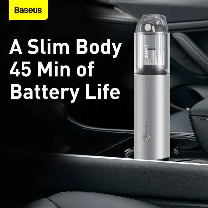 【Free Gift】Baseus A3 Car Vacuum Cleaner (15000pa Suction Force) - Portable Wireless Cleaning Helper with 45 Min Battery Life 4
