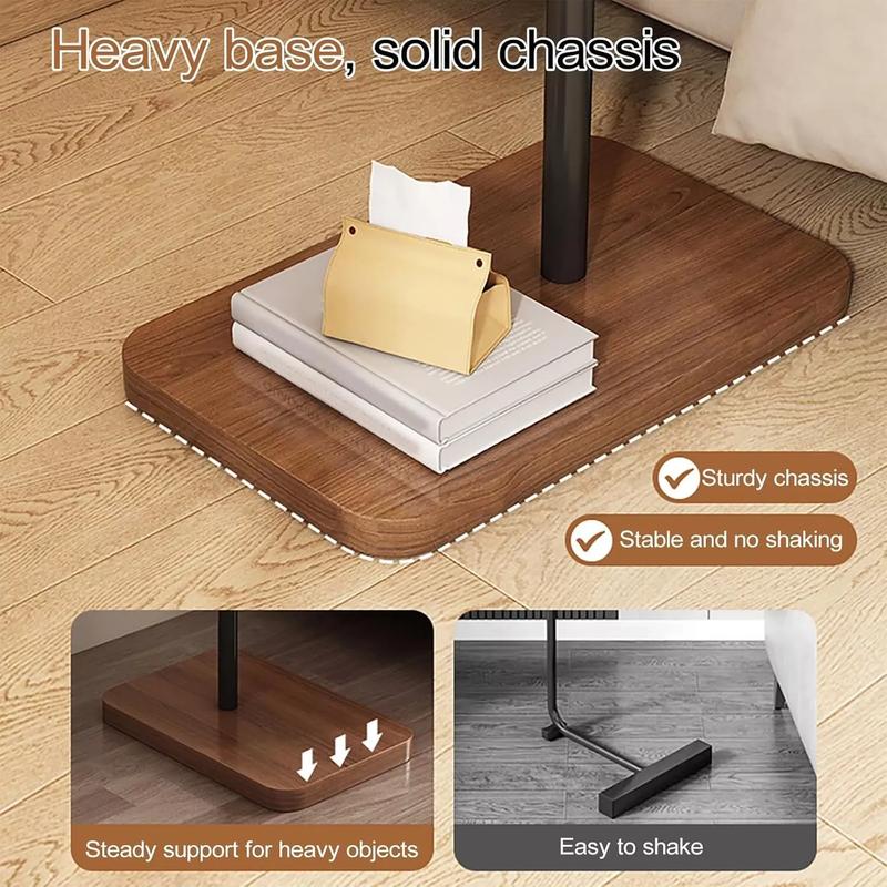 Adjustable Height Tiltable 360° Swivel C-Shaped Side Table, Couch Side End Table Small End Table Bedside Table for Living Room, Bedroom 3