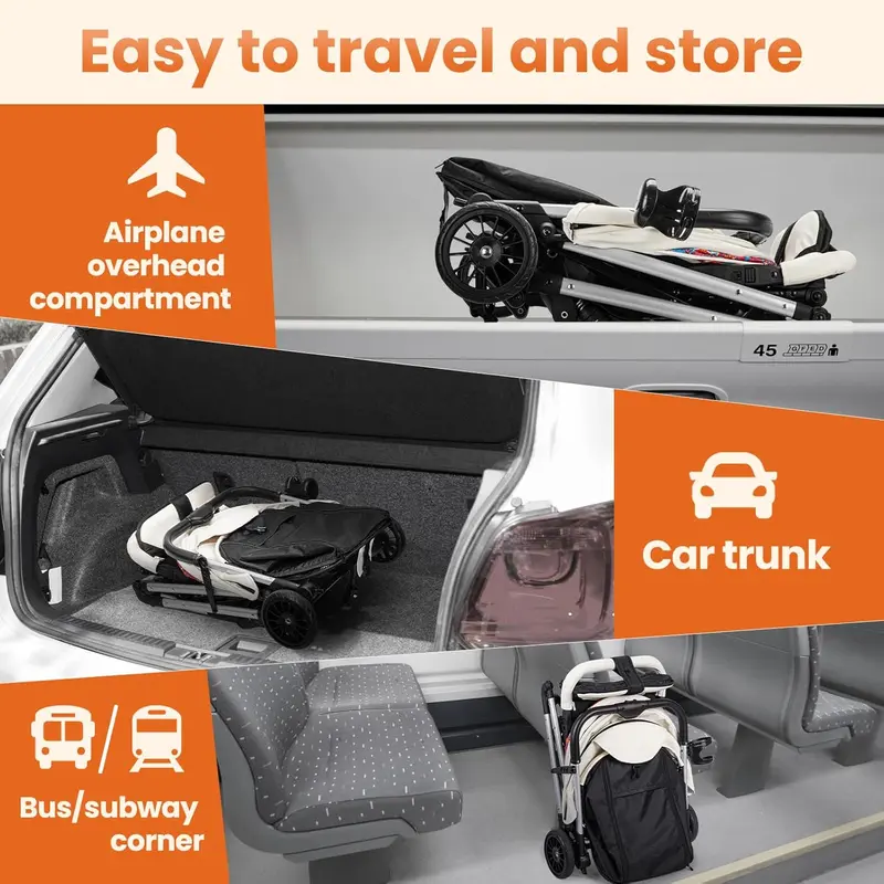 Lightweight Foldable Travel Baby Stroller, Compact Baby Pushchair Portable, Baby Pram Portable for Infant and Toddler 5
