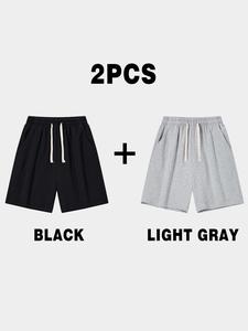 Men's Solid Color Drawstring Waist Shorts, Casual Comfy Breathable Shorts for Summer, Men's Bottoms for Daily Wear
