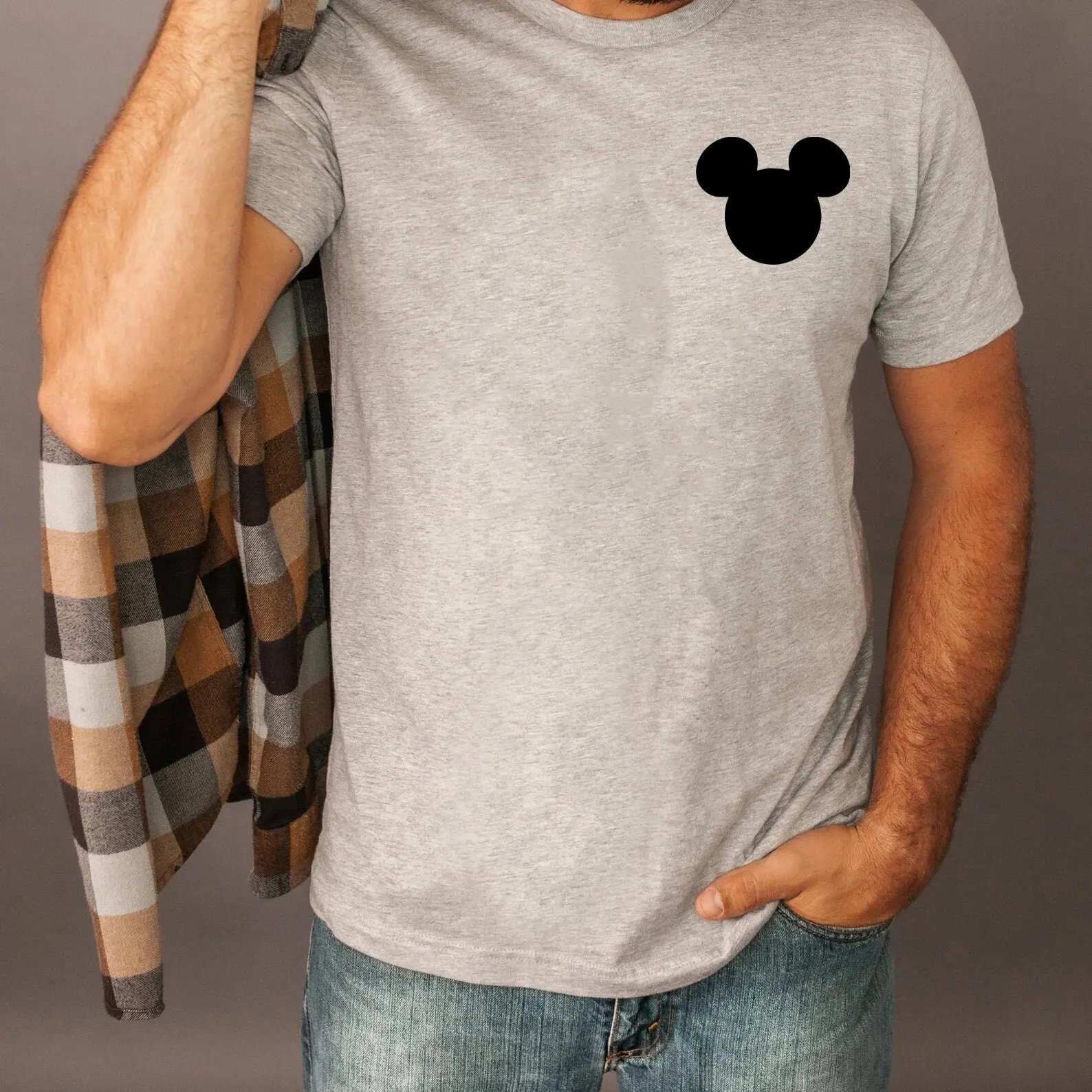 Mickey Mouse T-shirt Men's Hoodie Magic Kingdom Kids Sweatshirt Pocket Size Print Shirt GQ15035279