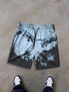 Men's Regular Fit Random Print Boxer Brief Swim Shorts, Casual Comfy Breathable Swim Shorts for Summer, Men's Swimwear for Beach Swimming