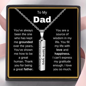 Stainless Steel Pendant Necklace with Card & Gift Box, 1 Set Letter Design Pendant Necklace, To My Dad Gift, Gifts for Dad, Valentine's Day Gift