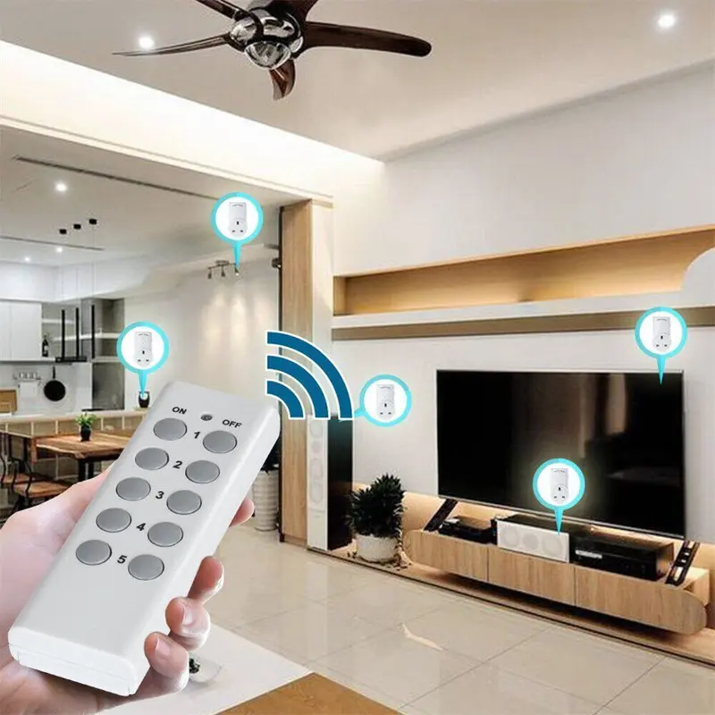1-5 Remote Control Sockets Wireless Switch Home Mains Power Outlet Pack UK Plug 6