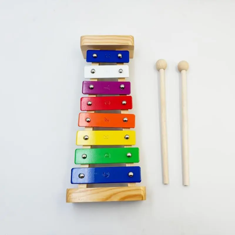 Un instrumento de percusión, un xilófono de aluminio de 8 tonos, xilófono tocado a mano, xilófono de campana, Navidad, Halloween, Pascua regalo de cumpleaños. 2