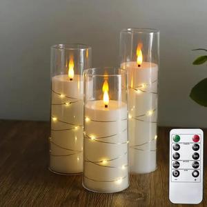 LED Candle-Shaped Light, Creative Battery Powered Candle Light with Remote Control, Decorative Candle Light for Home Party Wedding Festival Christmas