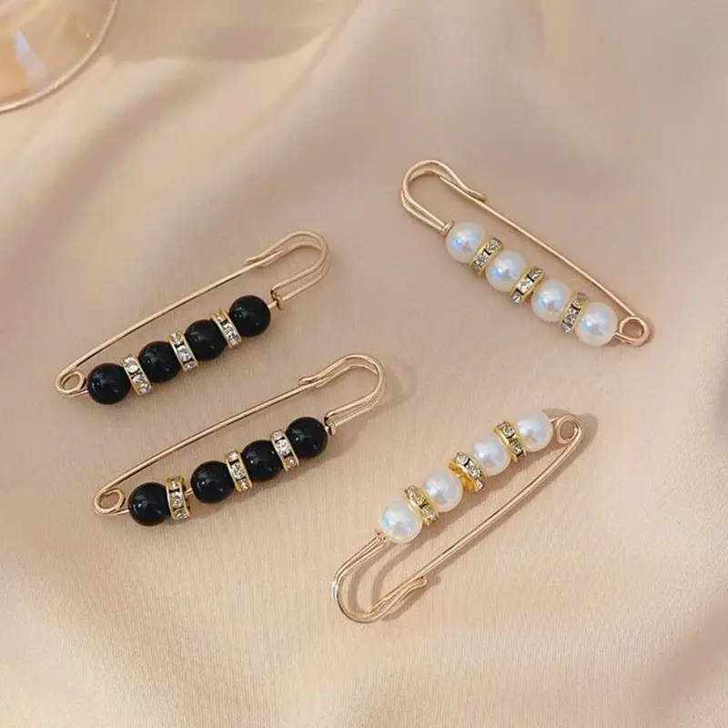 4PCS Waist Adjustment Uniform Clothing Extended Buckle And Waist Adjustment Buckle Pearl Broocated Fashion Decorative Accessorie 4