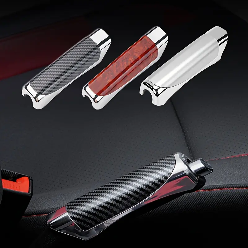 Universal Car Handbrake Sleeve, Durable ABS & Carbon Fiber Finish, Easy Installation, Plastic Material, for Various Vehicle Models, Car Interior Accessories 1