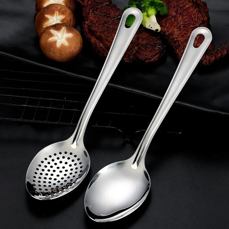 304 Stainless Steel Strainer Spoon Colander Ladle Filter Strainer Food Skimmer Useful Things For Kitchen Gadgets Kitchenware 3