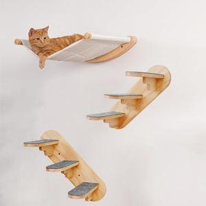 Wall Mounted Cat Hammock/ Ladder, 1 Count Cat Wall Shelf, Modern Cat Bed, Pet Furniture for Sleeping, Playing, Climbing and Resting