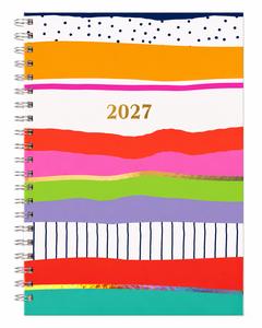 2027  Wiro Spiral Hardback A5 Week To View Diary Planner Organizer Gold Foil Tal image 6