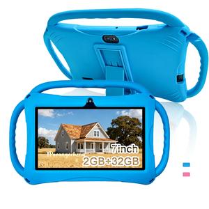 new 7-inch children's, android, dual camera, educational entertainment all-in-one machine, 2+32gb, 3000mah, quad core processor, parental control function, anti fall protective case, include multiple learning applications, no adapter, student tablets