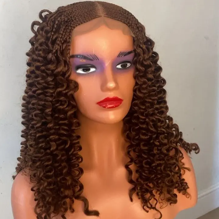 NEATLY BRAIDED Curly Hair with 6 by 6 weaved closure