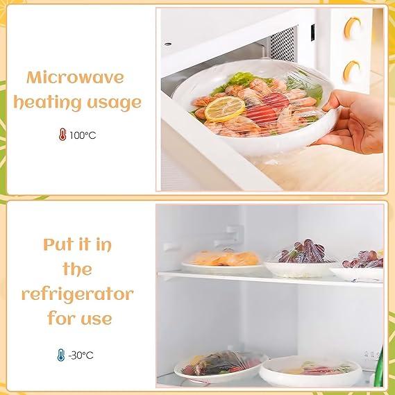150 Pcs Colorful food cover, Food Covers, Bowl Covers, Food Storage Covers Lids, Universal Elastic Polyethylene Bowl Lids Kitchen Supplies for Fruit/Vegetable/Meat/Food 3